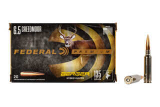 Federal Premium 6.5 Creedmoor hunting ammo features the 135 grain Berger Hybrid Hunter bullet